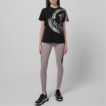 Womens Moncler Black Large Logo T-Shirt - DANYOUNGUK