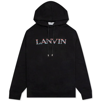 Lanvin Black Embroidered Logo Hoodie - DANYOUNGUK