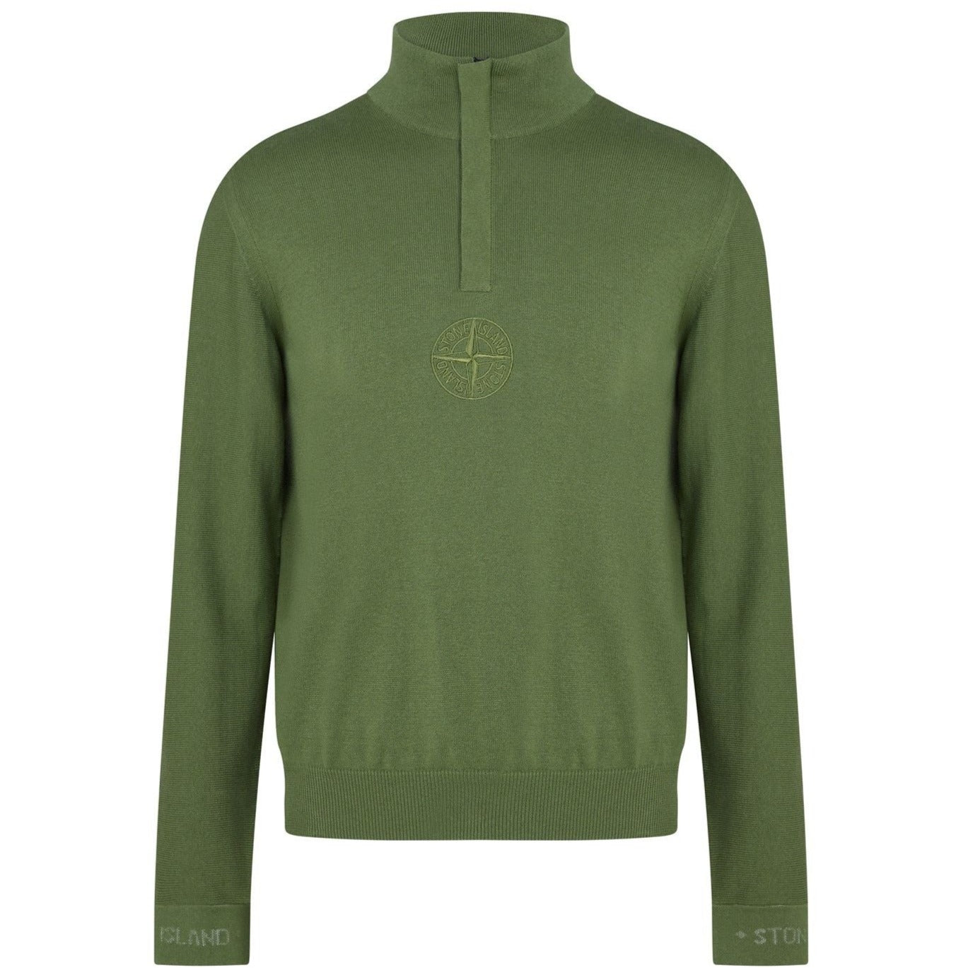 Stone Island Khaki Half Zip Sweatshirt - DANYOUNGUK