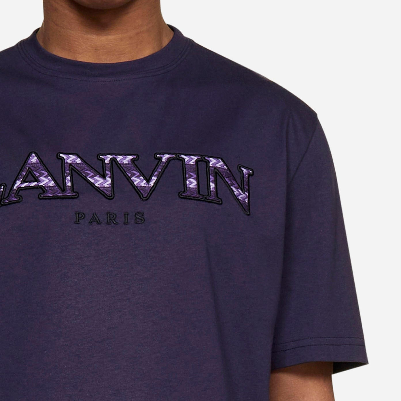 Lanvin Purple Embroidered Logo T-Shirt - DANYOUNGUK