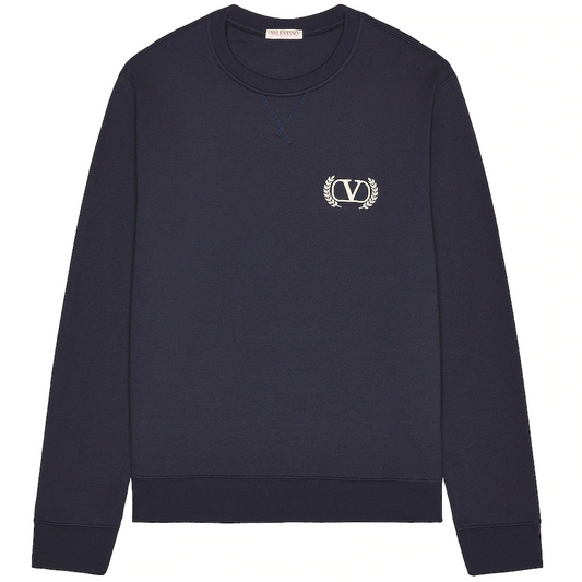 Valentino Navy Logo Sweatshirt - DANYOUNGUK