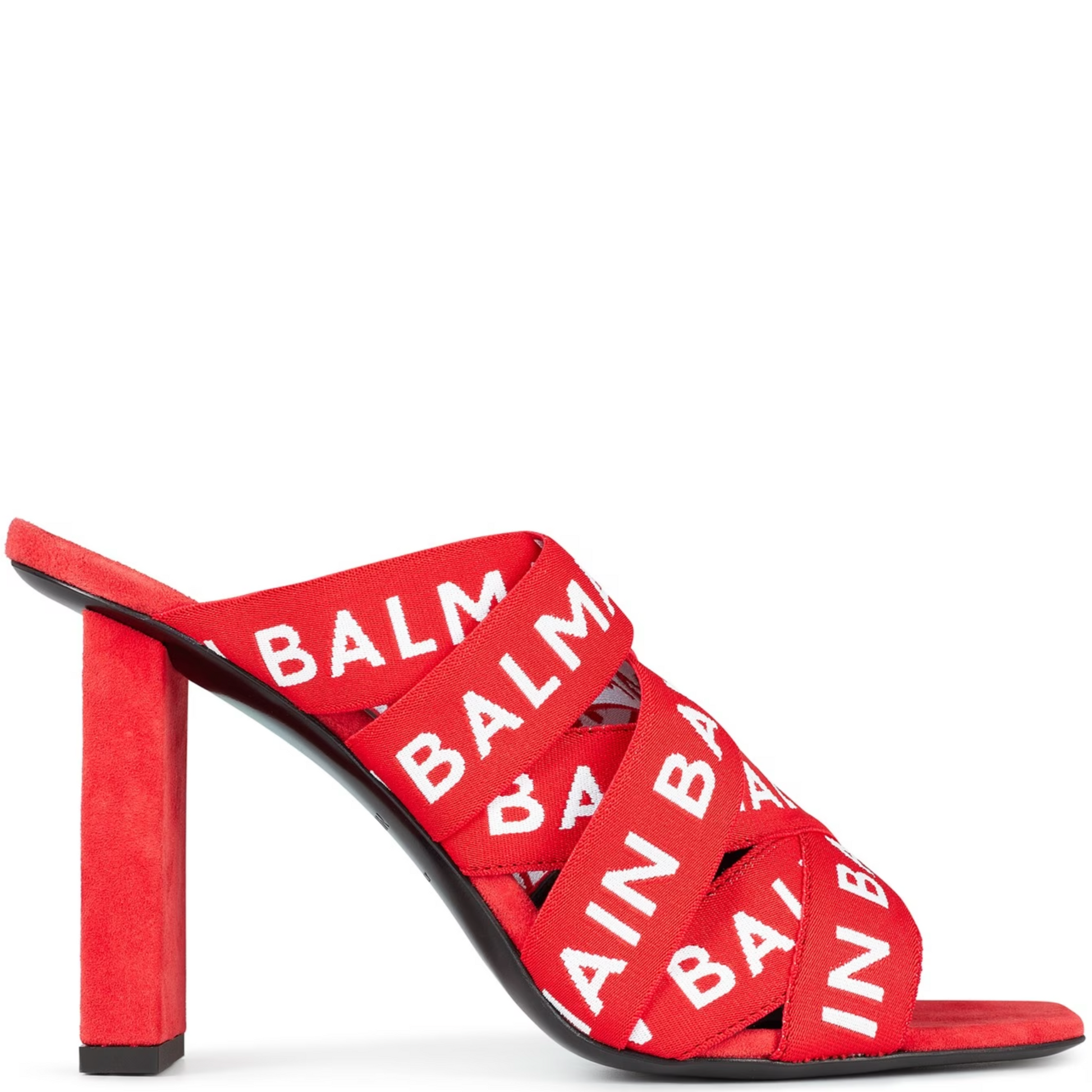 Womens Balmain Logo Strap Heels DANYOUNGUK