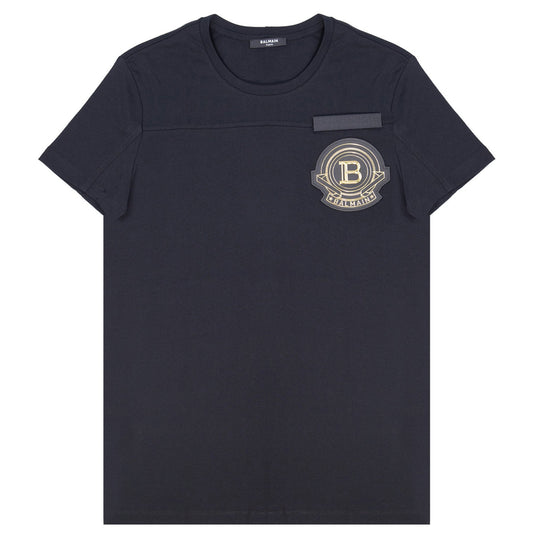 Balmain Black Applique Gold Logo T-Shirt T-Shirt Balmain 