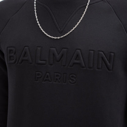Balmain Black Embossed Logo Sweatshirt Sweatshirt Balmain 