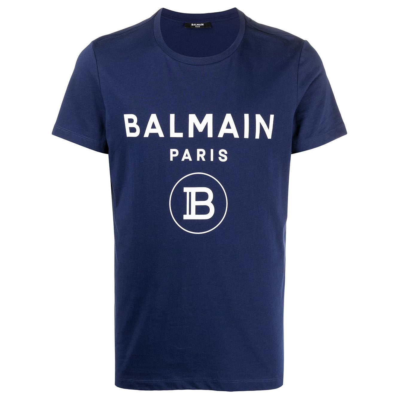Balmain Blue Slim Fit Paris Logo T-Shirt T-Shirt Balmain 