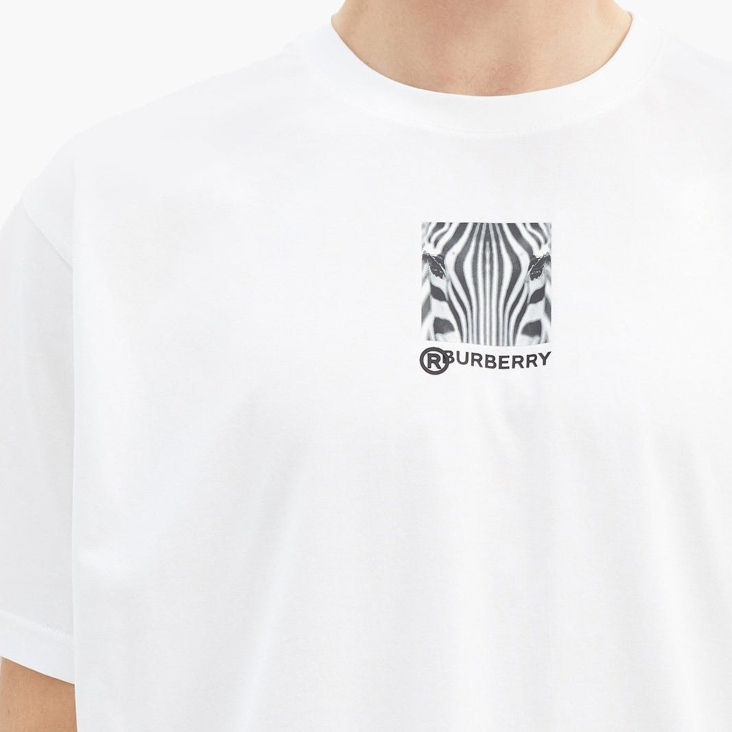 Burberry White Oversized Logo Tee - DANYOUNGUK