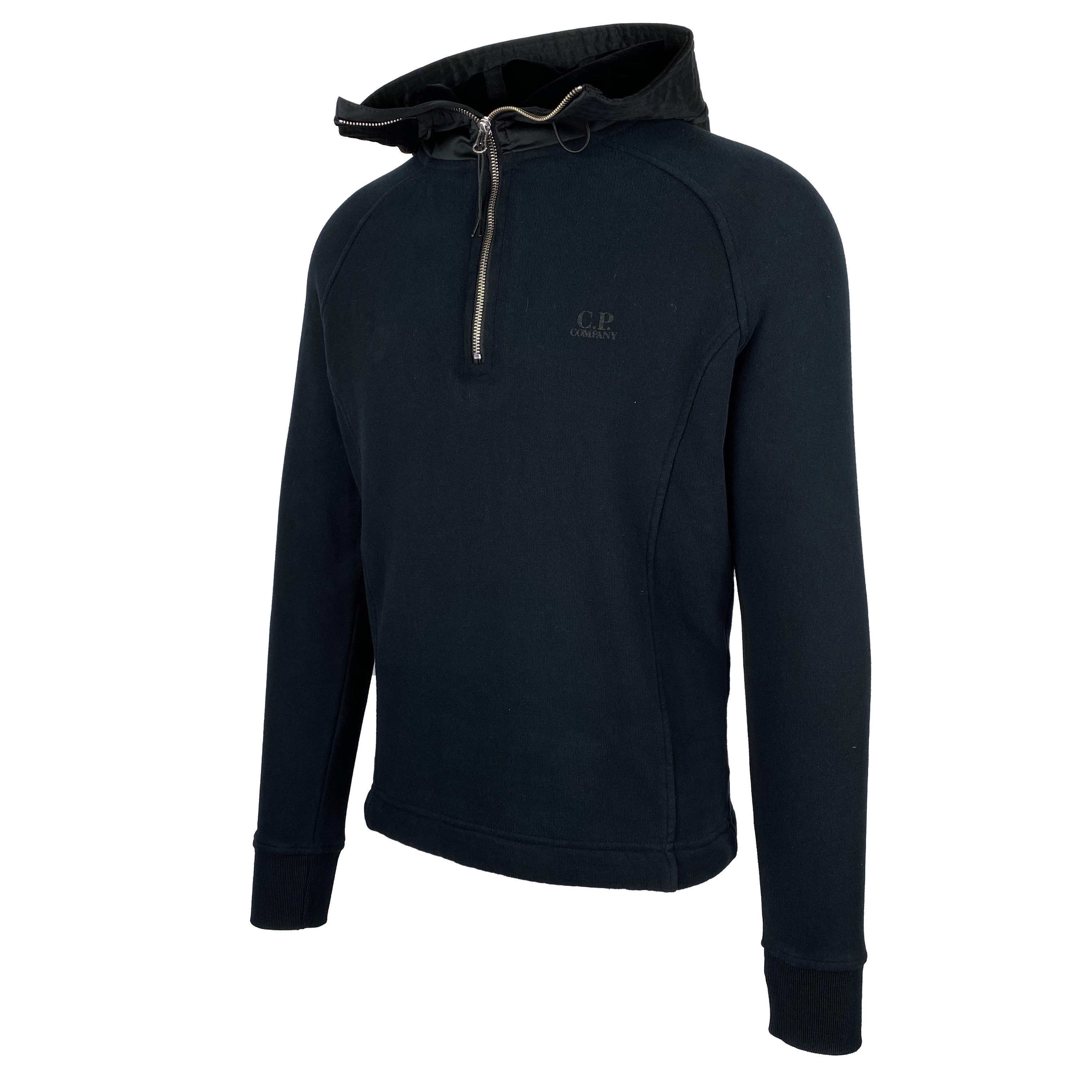 Cp company zip online hoodie black