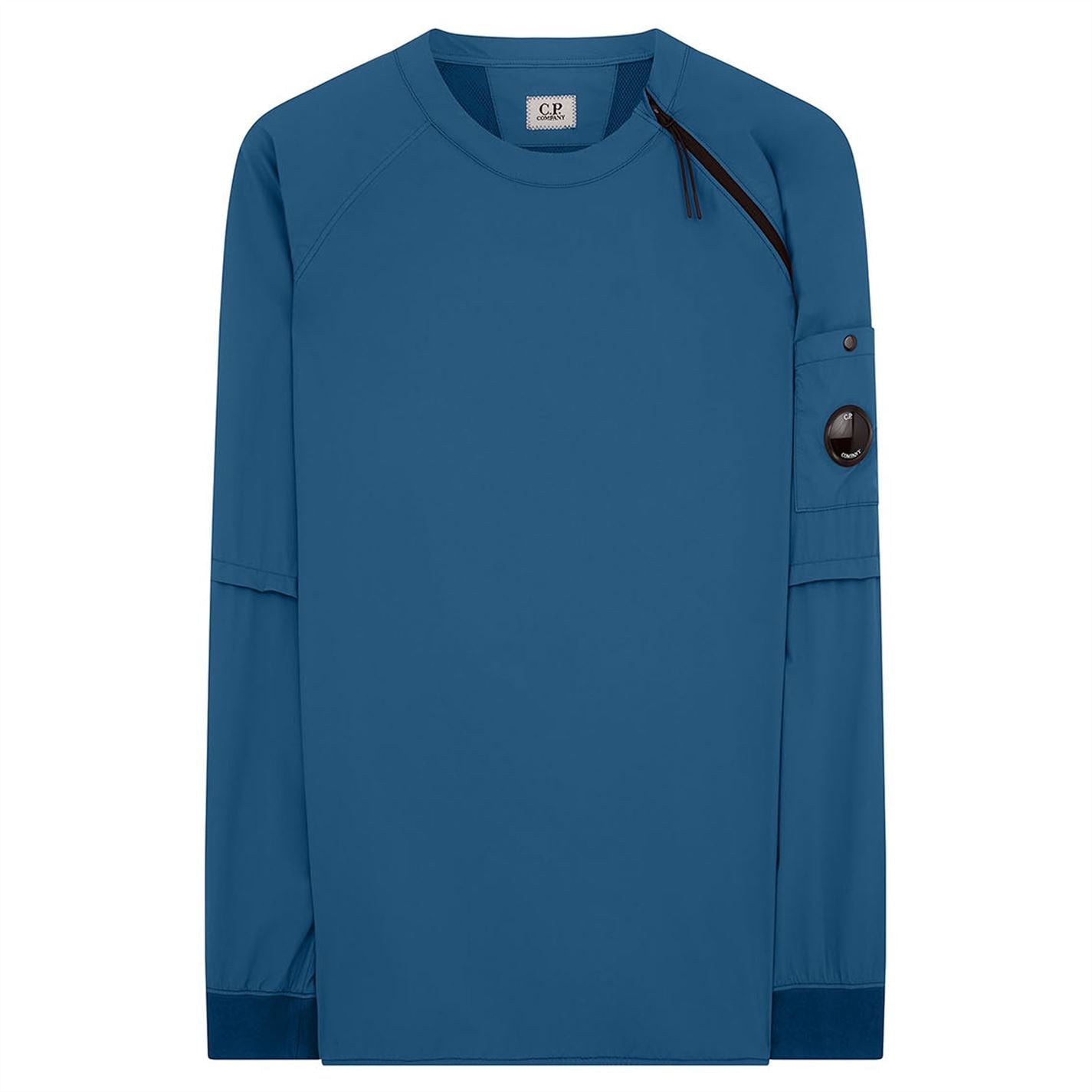 CP Company Blue Crew Neck Nylon Stretch Double Sweatshirt Sweatshirt CP Company 