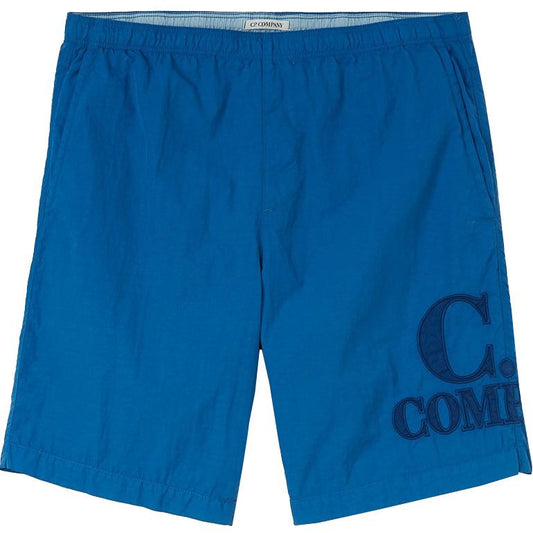 CP Company Blue Nylon Logo Swimshorts Swimwear CP Company 