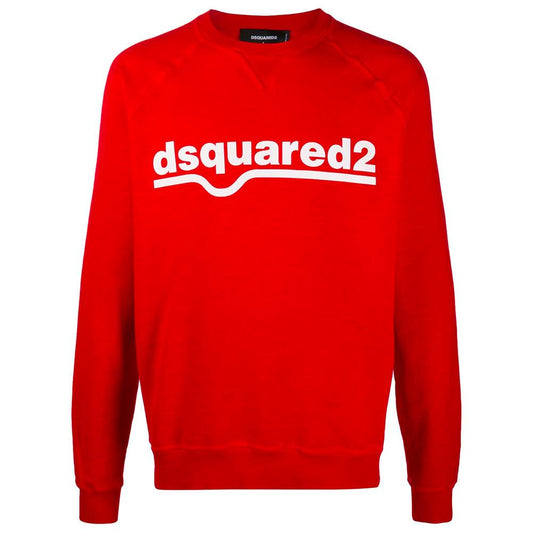 DSQUARED2 Red Logo Printed Sweatshirt Sweatshirt DSQUARED2 