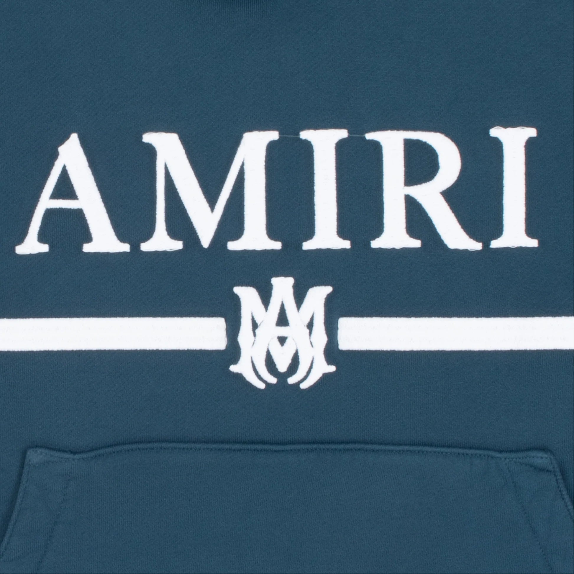 Amiri Blue Embroidered Logo Hoodie - DANYOUNGUK