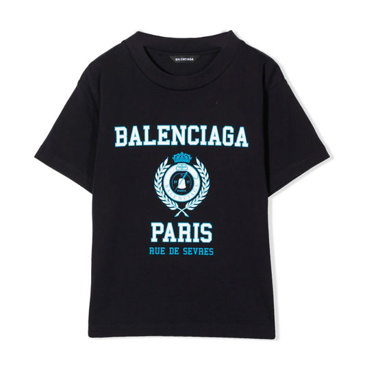 Kids Balenciaga Navy Paris T-Shirt - DANYOUNGUK