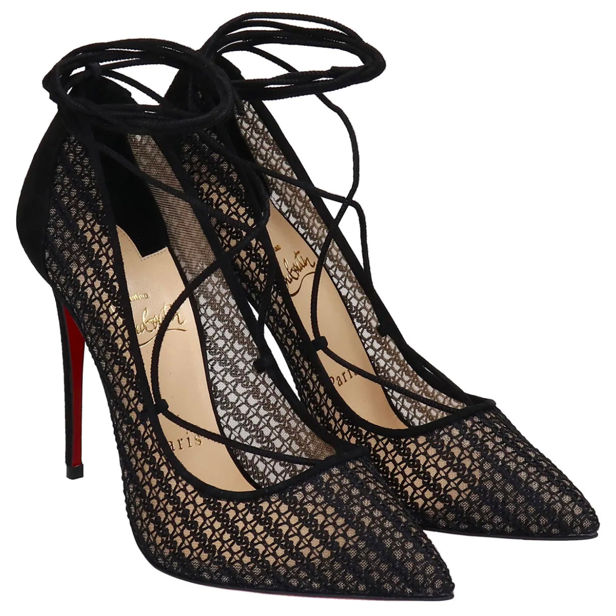 Christian Louboutin Black Suede Galativi 100 Heels