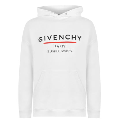 Givenchy White Printed Logo Hoodie Hoodie Givenchy 