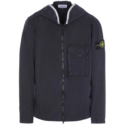 Stone Island Navy Brushed Hooded Overshirt DANYOUNGUK