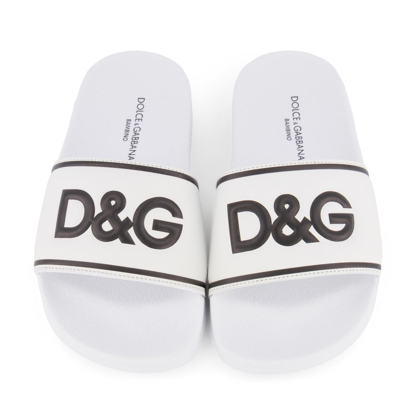 Kids Dolce & Gabbana White Sliders - DANYOUNGUK
