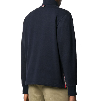Thom Browne Navy 1/4 Zip Sweatshirt - DANYOUNGUK