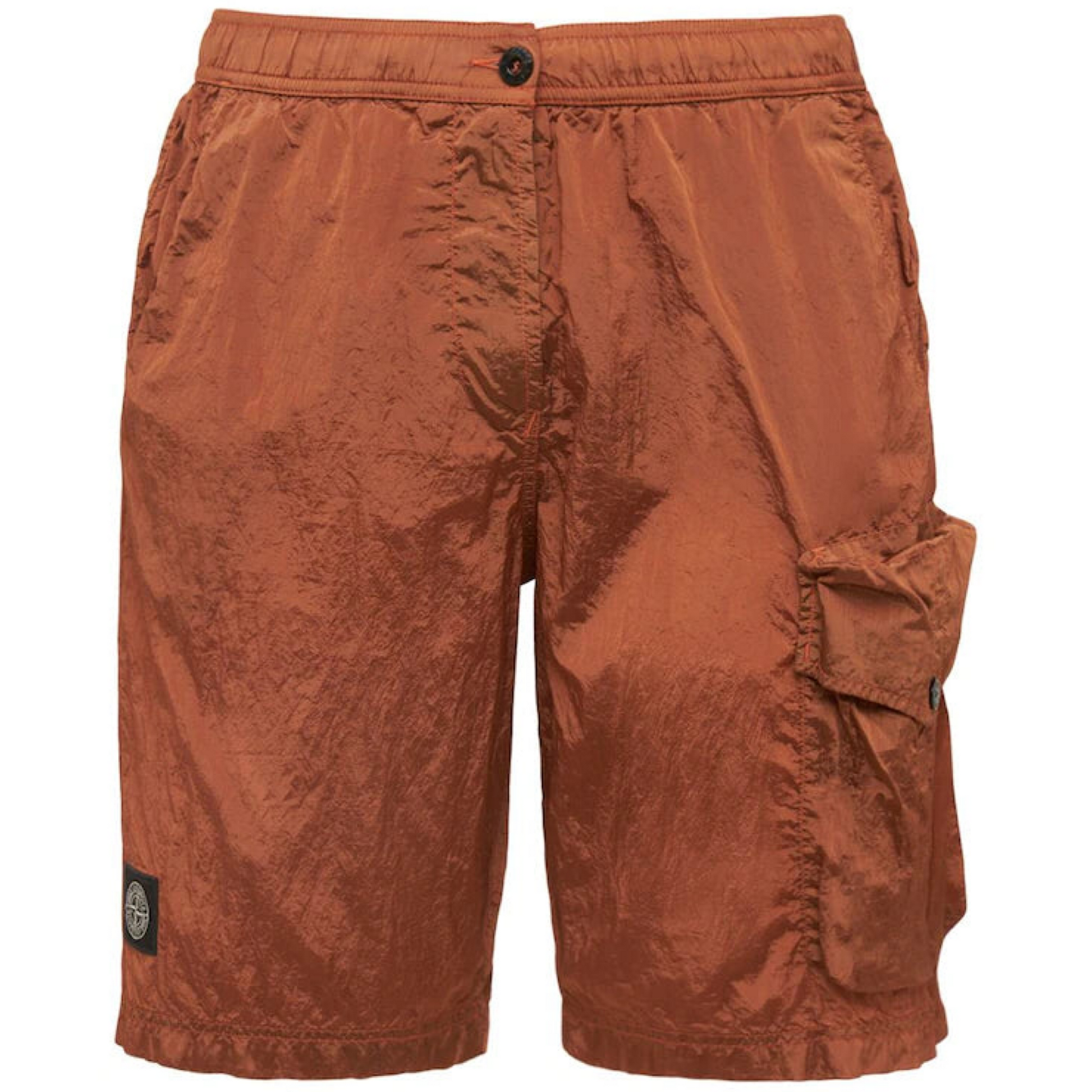 Stone island nylon metal mid length garment dyed 2025 logo swim short