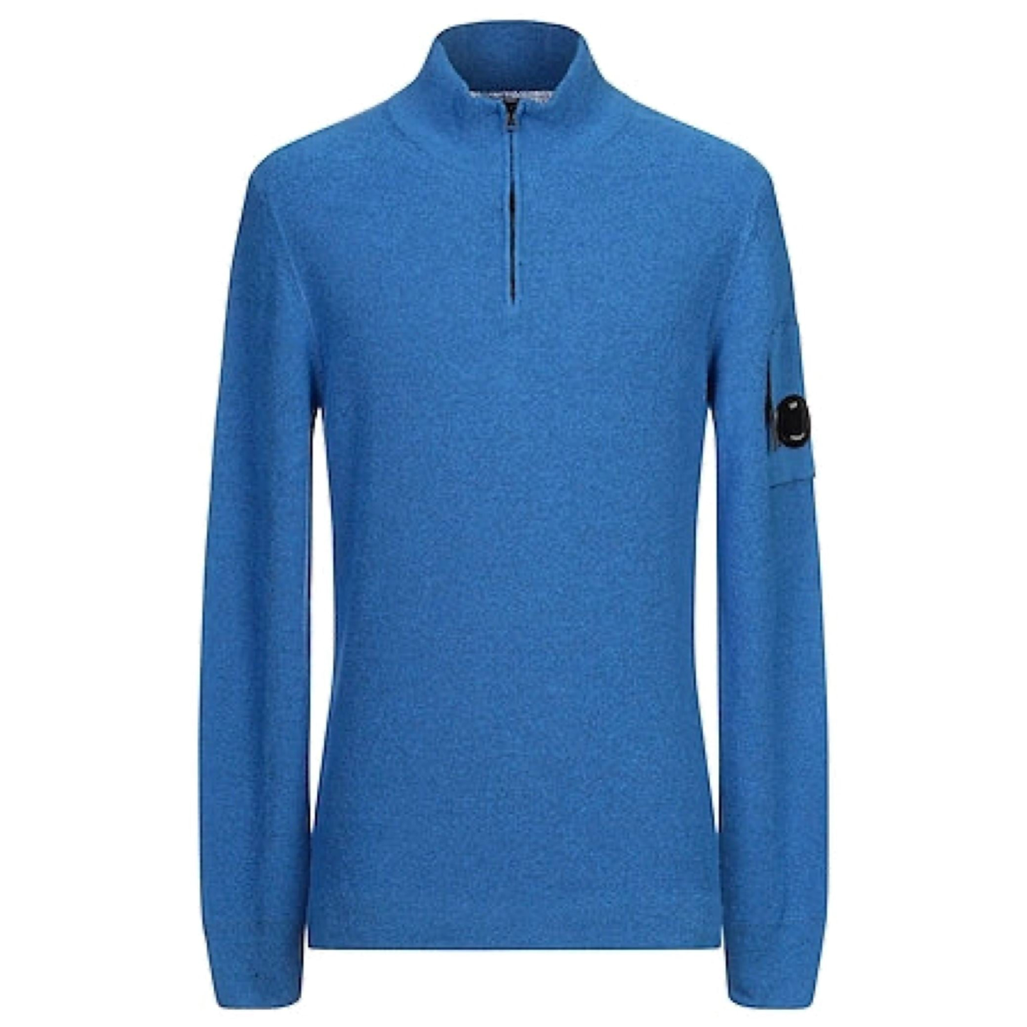 CP Company Blue 1/4 Zip Sweatshirt - DANYOUNGUK