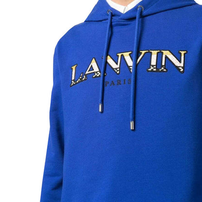 Lanvin Blue Embroidered Logo Hoodie Hoodie Lanvin 