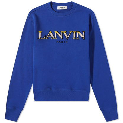 Lanvin Blue Embroidered Logo Sweatshirt Sweatshirt Lanvin 
