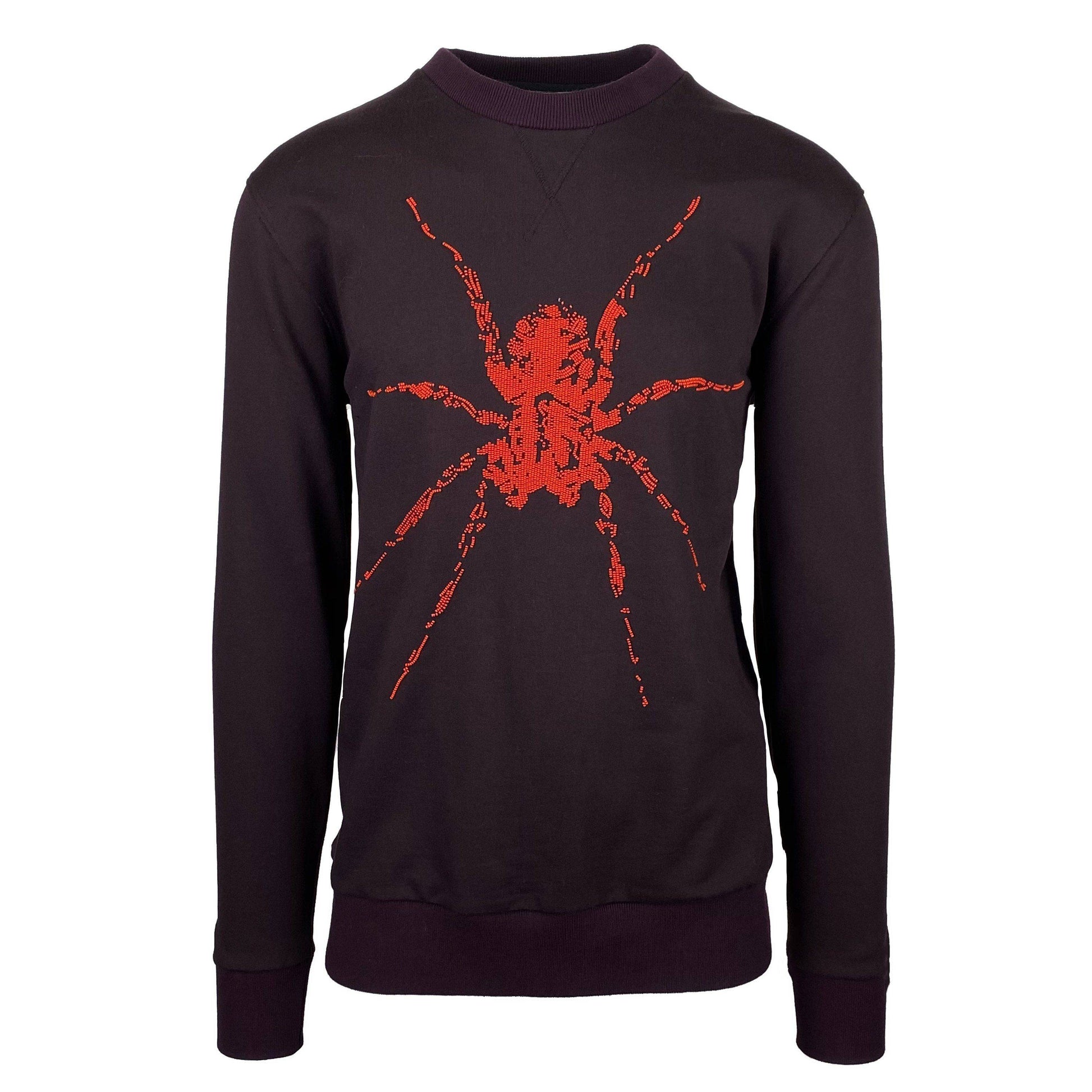 Lanvin Burgundy Embroidered Spider Crewneck - DANYOUNGUK