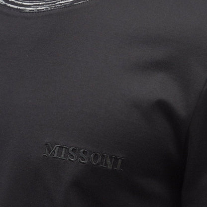 Missoni Black Logo Embroidered T-Shirt T-Shirt Missoni 