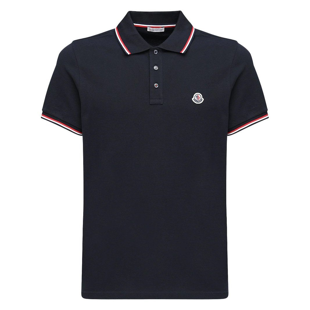 Moncler Navy Cotton Pique Polo Polo Shirt Moncler 