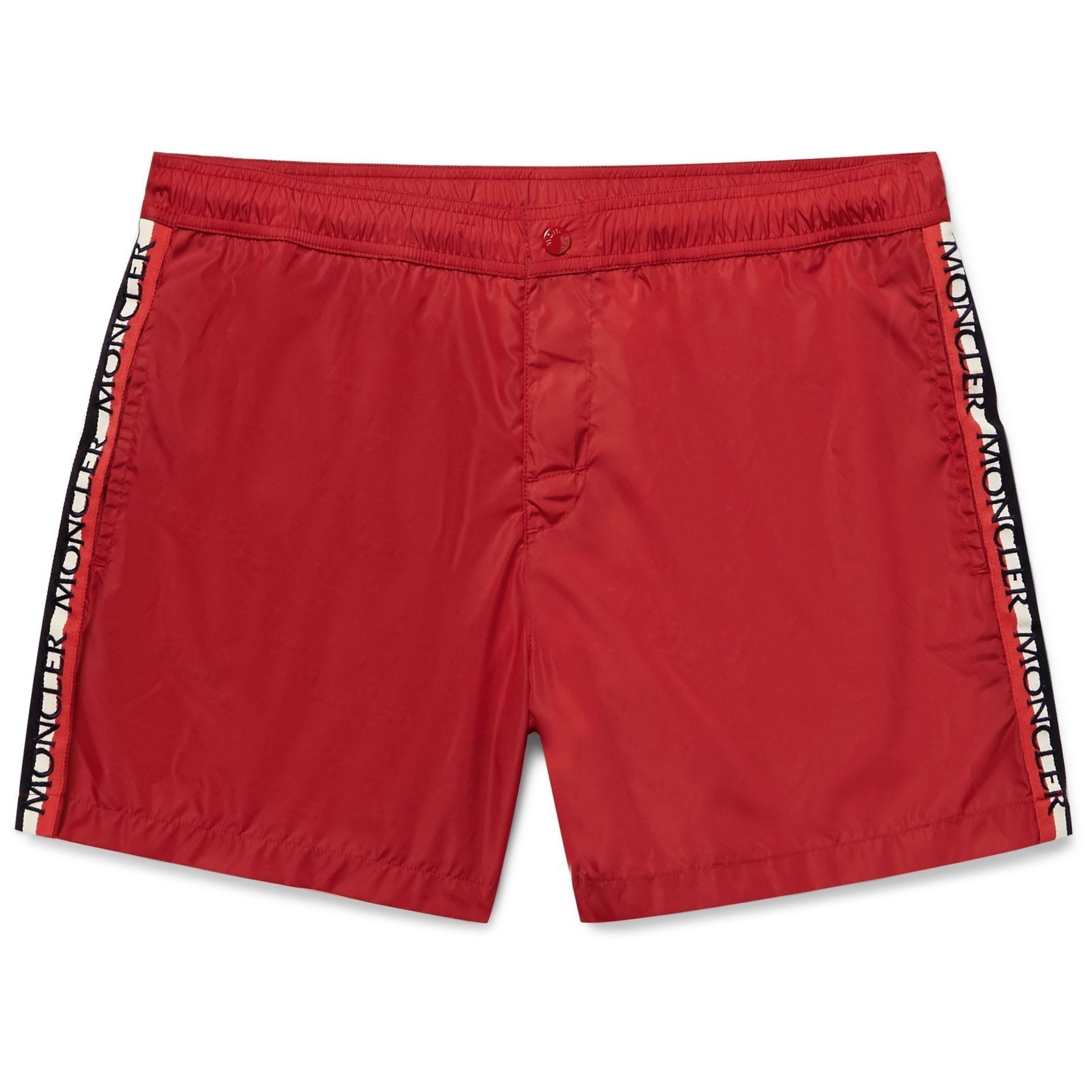 Red moncler swim deals shorts