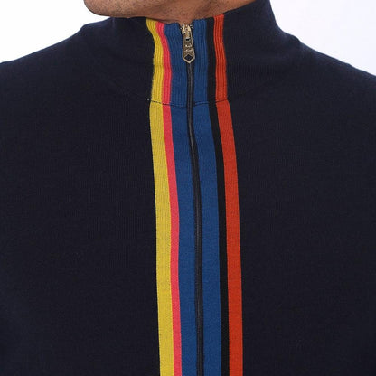 Paul Smith Striped-Trim Zipped Wool Cardigan Knitwear Paul Smith 