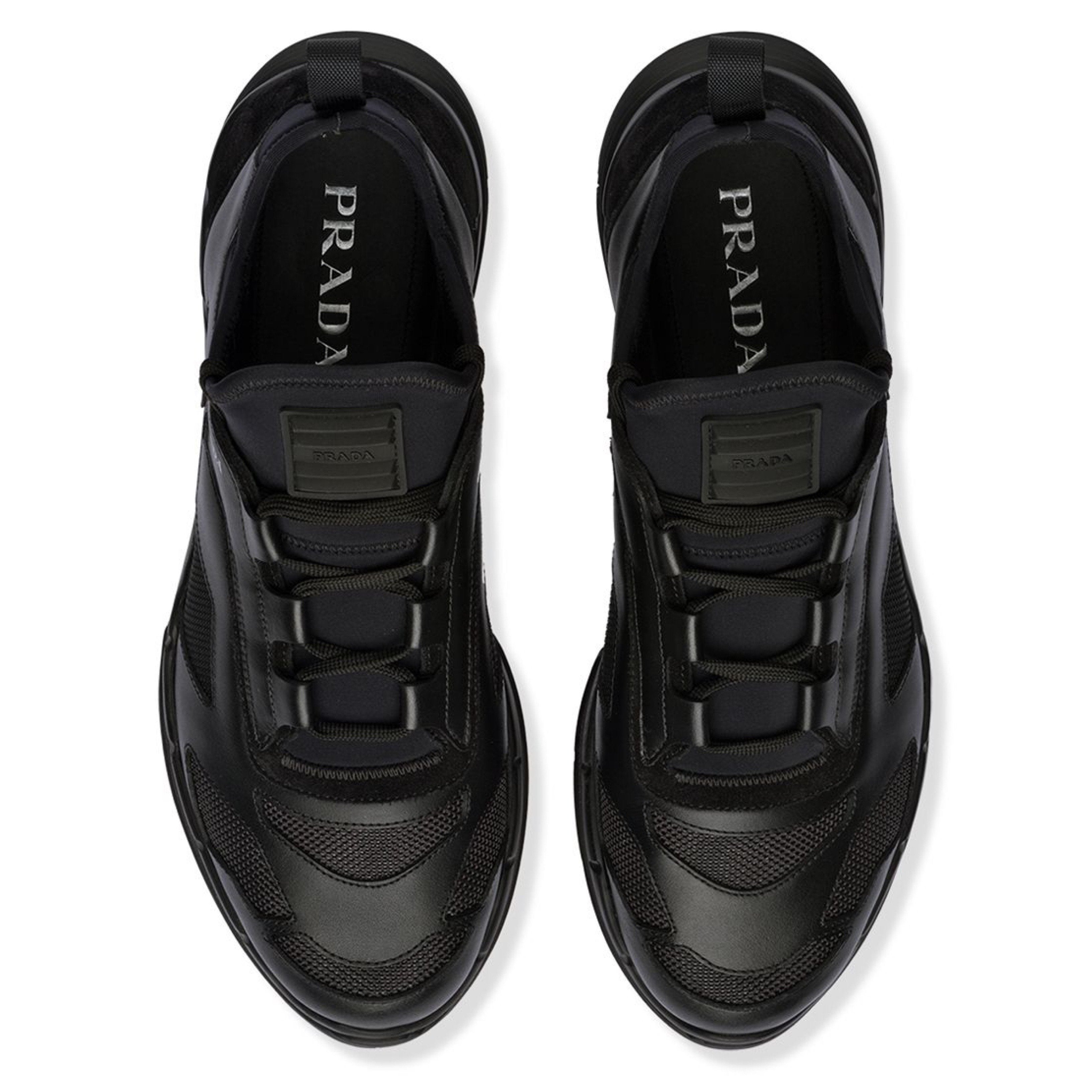 Prada all hot sale black trainers