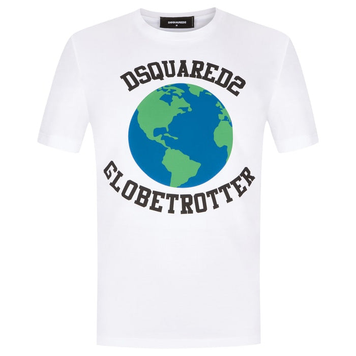 DSQUARED2 White Globe T-Shirt - DANYOUNGUK