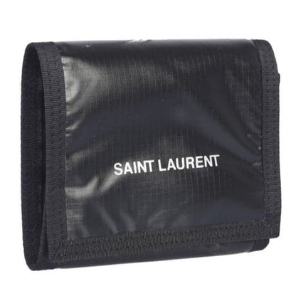 Saint Laurent Black Logo Wallet Wallet Off-White 