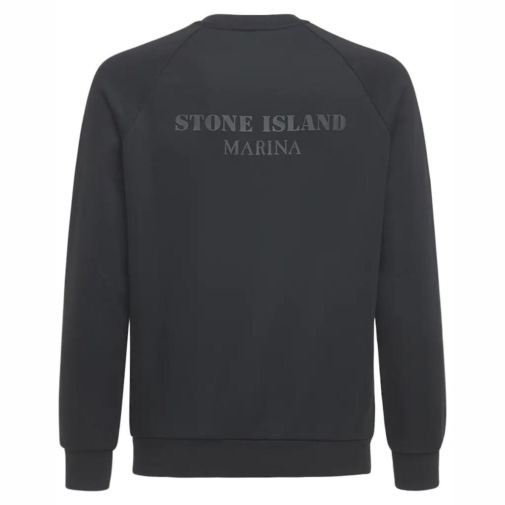 Stone island black hot sale crew neck sweatshirt