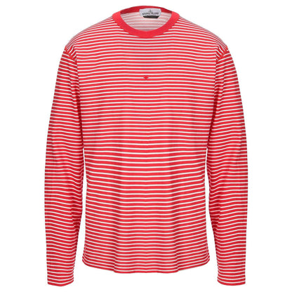Stone Island Marina Red Striped Long Sleeve Tee T-Shirt Stone Island 