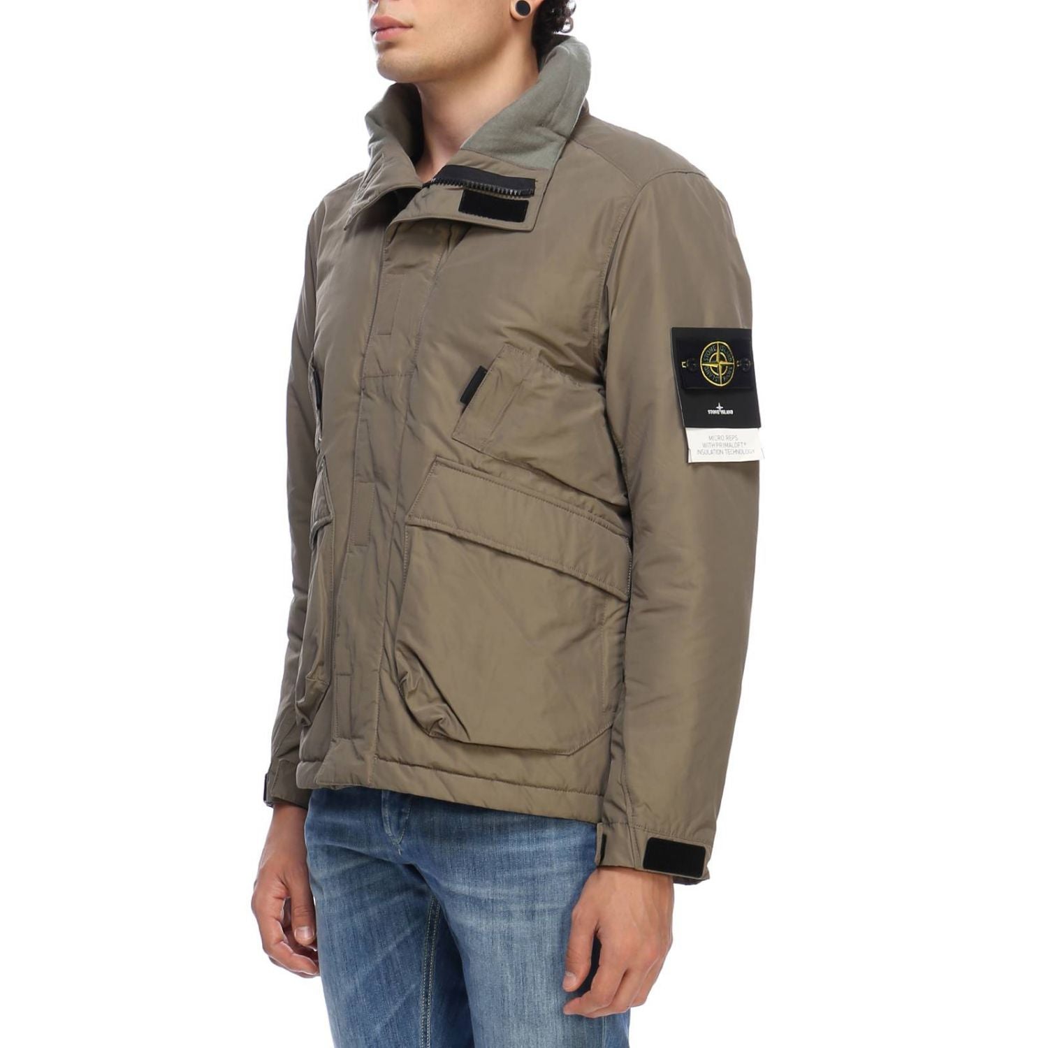 Stone island micro hot sale reps hooded zip jacket