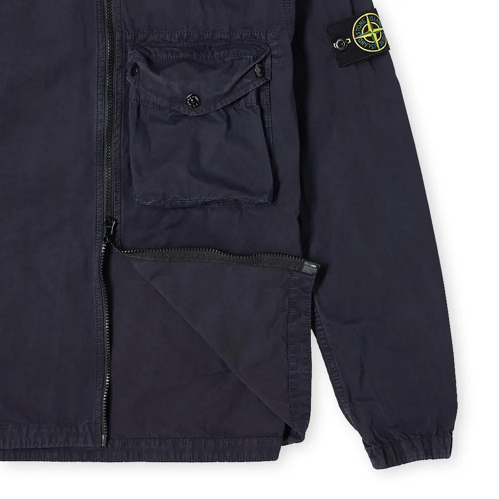 Stone island navy overshirt on sale jacket