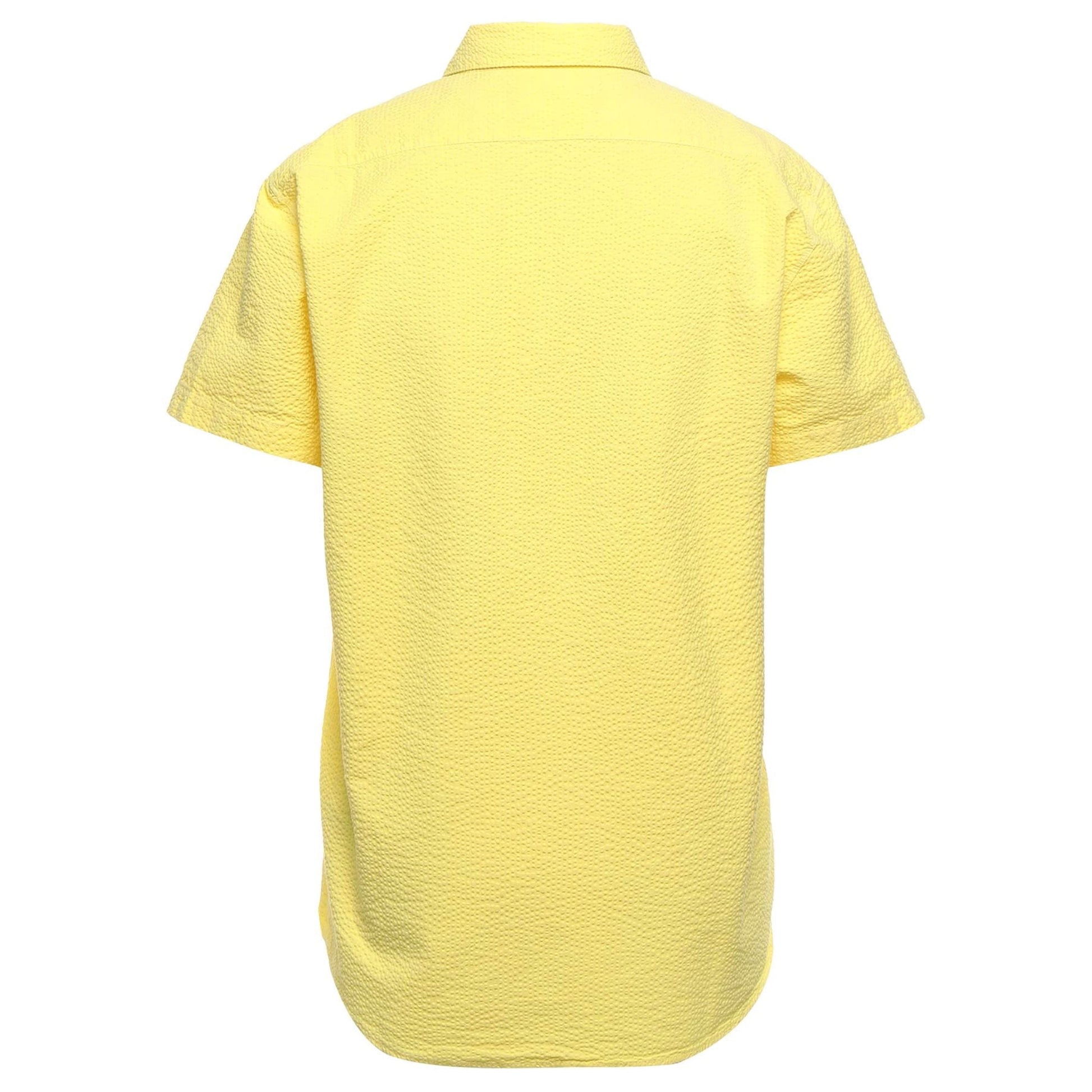 Stone Island Yellow Seersucker Short Sleeve Shirt T-Shirt Stone Island 