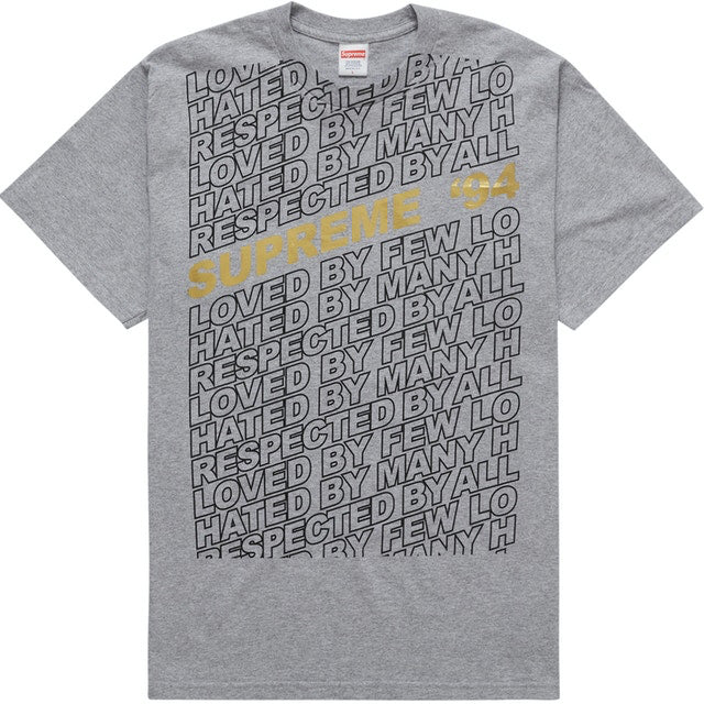 Supreme Grey Respected T-Shirt T-Shirt Supreme 