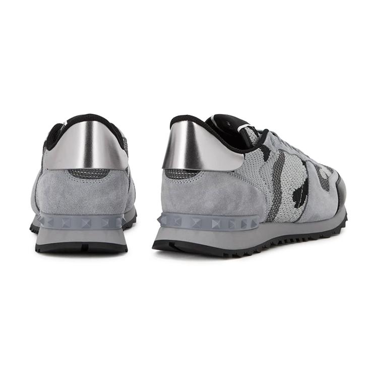 Valentino Grey & Silver Mesh Rockrunners Trainers Valentino 