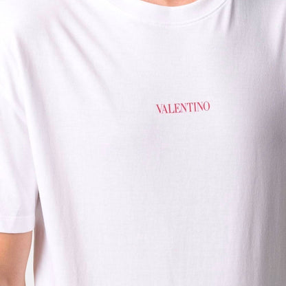 Valentino White Central Logo T-Shirt T-Shirt Valentino 
