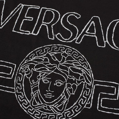 Versace Black Embellished Logo T-Shirt T-Shirt Versace 