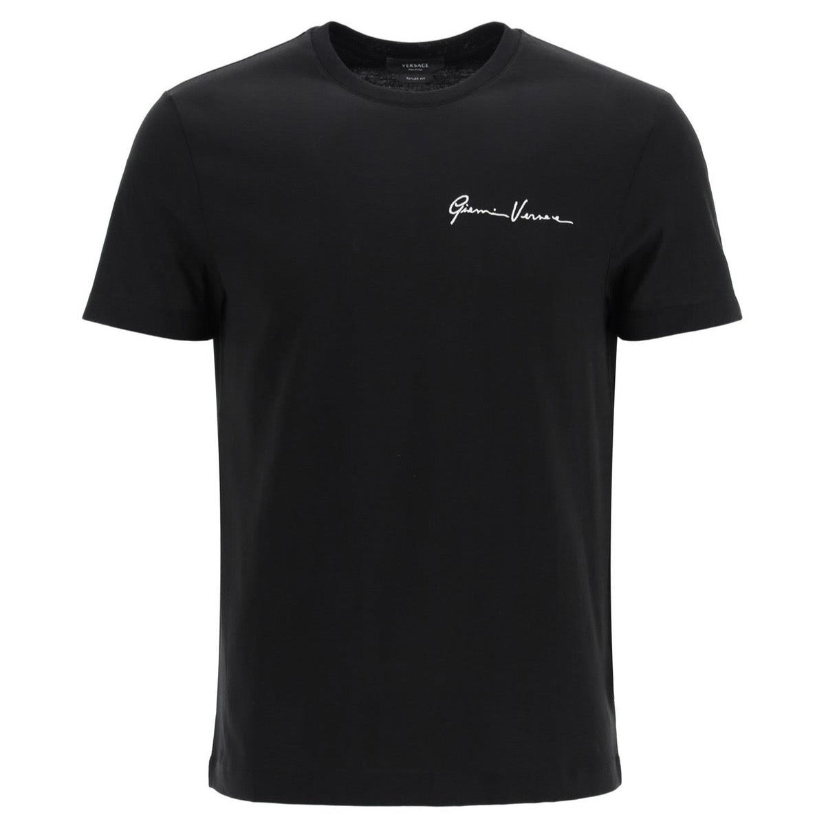 Versace Black Signature Embroidered T-Shirt T-Shirt Versace 