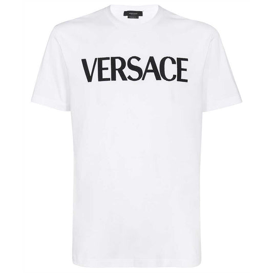 Versace White Embroidered Logo T-Shirt T-Shirt Versace 