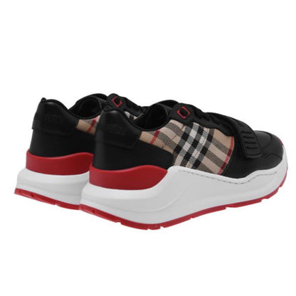 Womens Burberry Leather And Vintage Check Sneakers Womens Trainers Burberry 