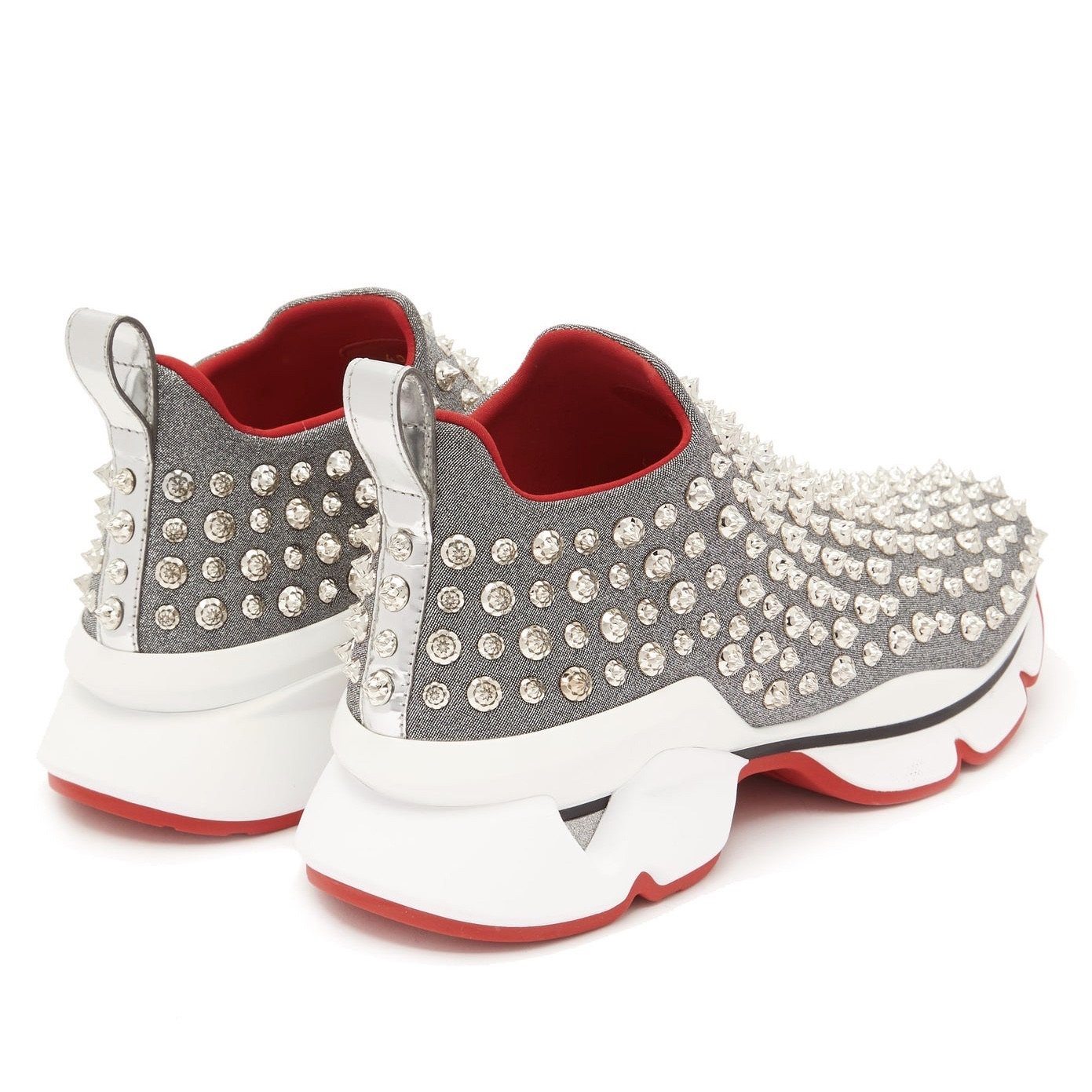 woman louboutin sneakers outfit
