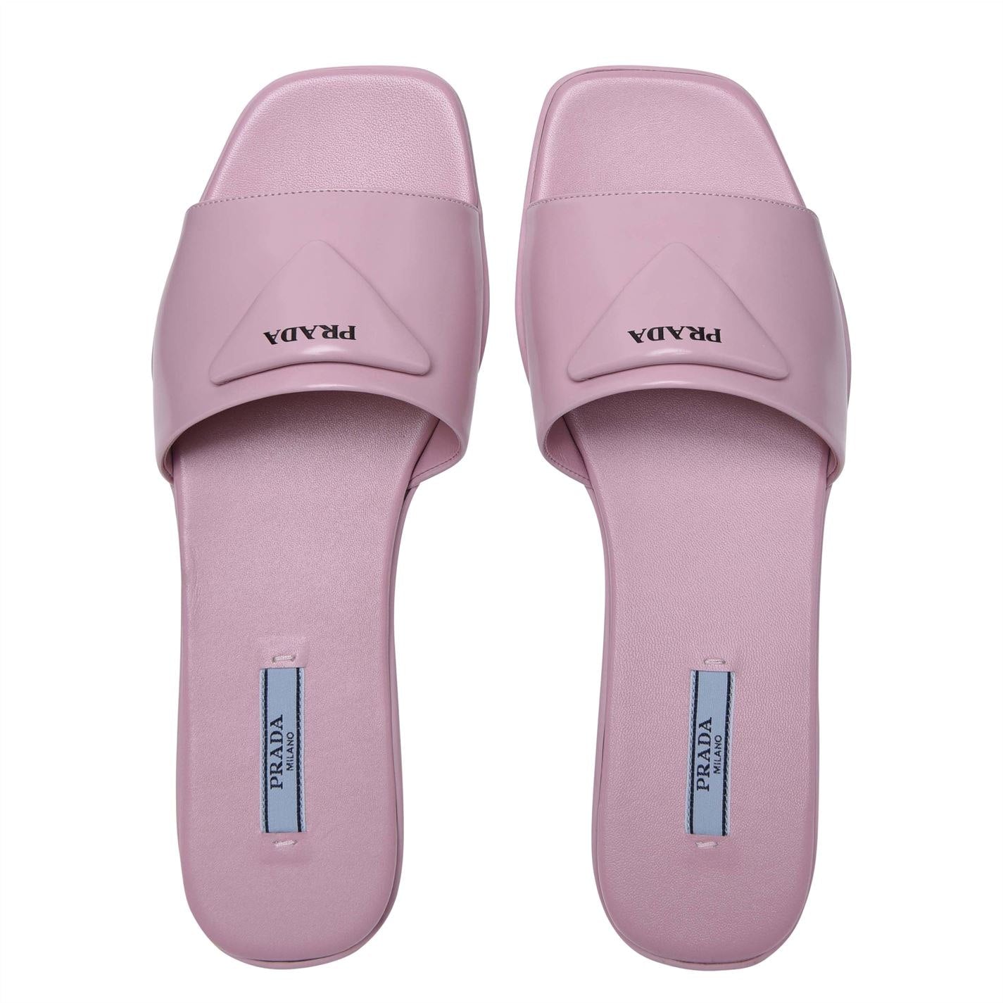 Womens Prada Pink Logo Sandals Womens Sliders Prada 